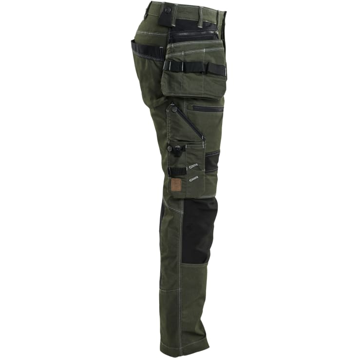 Blåkläder Workwear X1900 håndværkerbukser med 2-vejs stretch, grøn/sort, str. D120