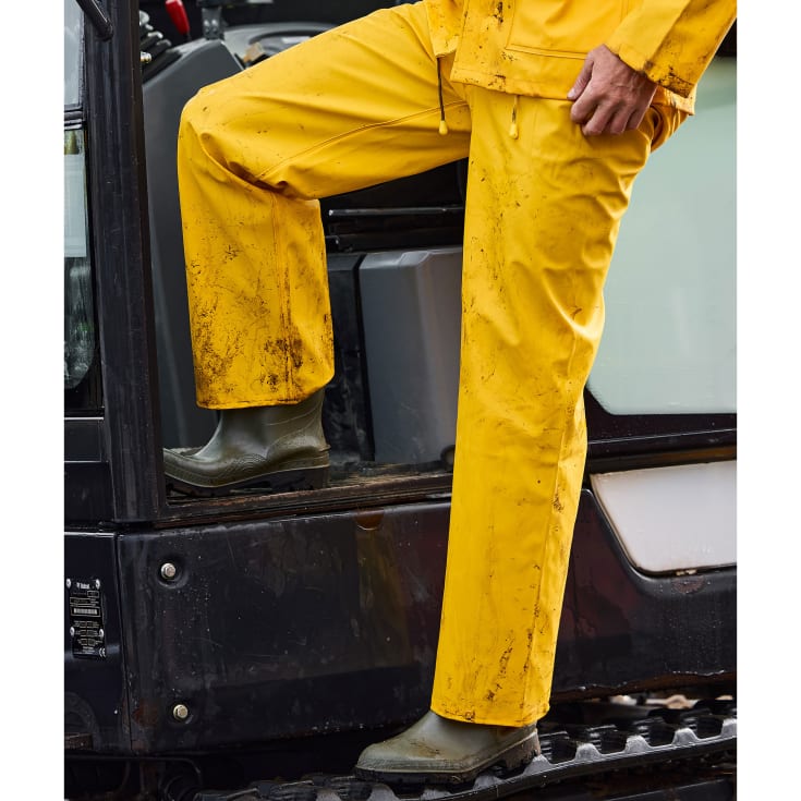 Elka Outdoor regnbukse PU/PVC, gul, str. 3XL