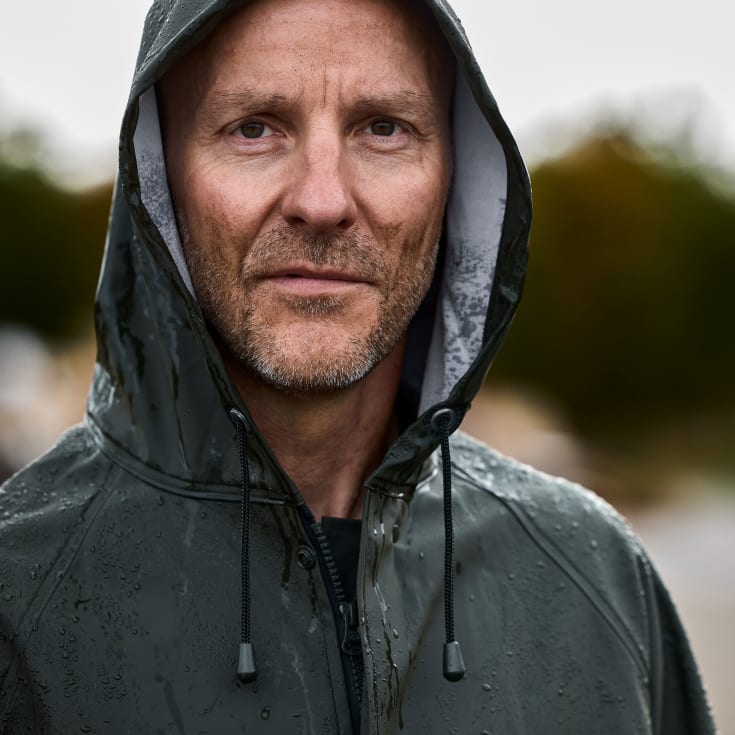 Elka Outdoor regnjakke PU/PVC, olivengrøn, str. L