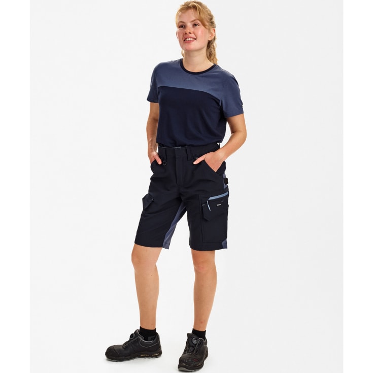 Engel Entire dame arbejdsshorts full stretch, Deep Blue/Dark Sea, 48