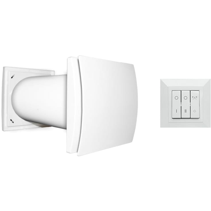 Ventas Quantum HR 100 ventilator med varmegenvinding Ø100 mm, hvid