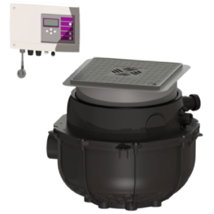 Kessel Aqualift 40 mm til installation i gulv, gråt spildevand