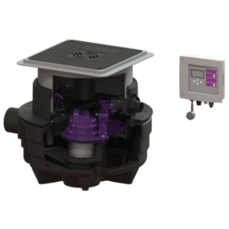 Kessel Aqualift Mono til installation i gulv, sort spildevand