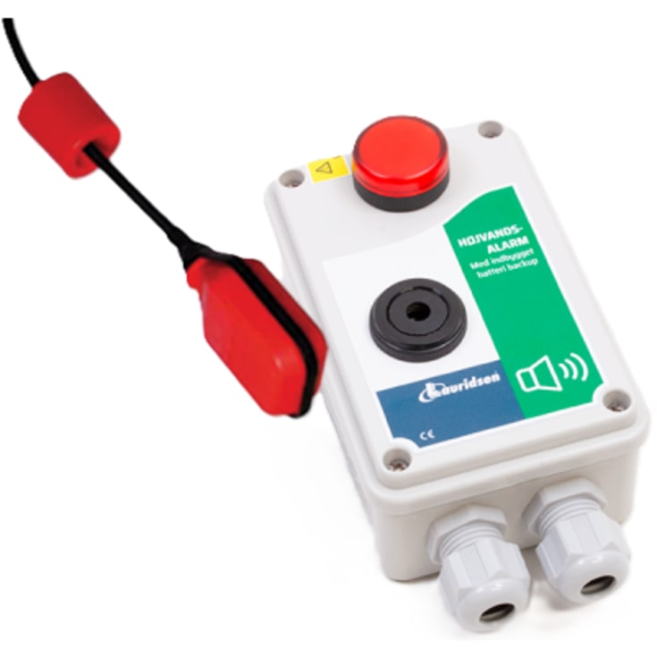 Lauridsen høyvannsalarm med nivåbryter for avløp/grå, komplett 10 m