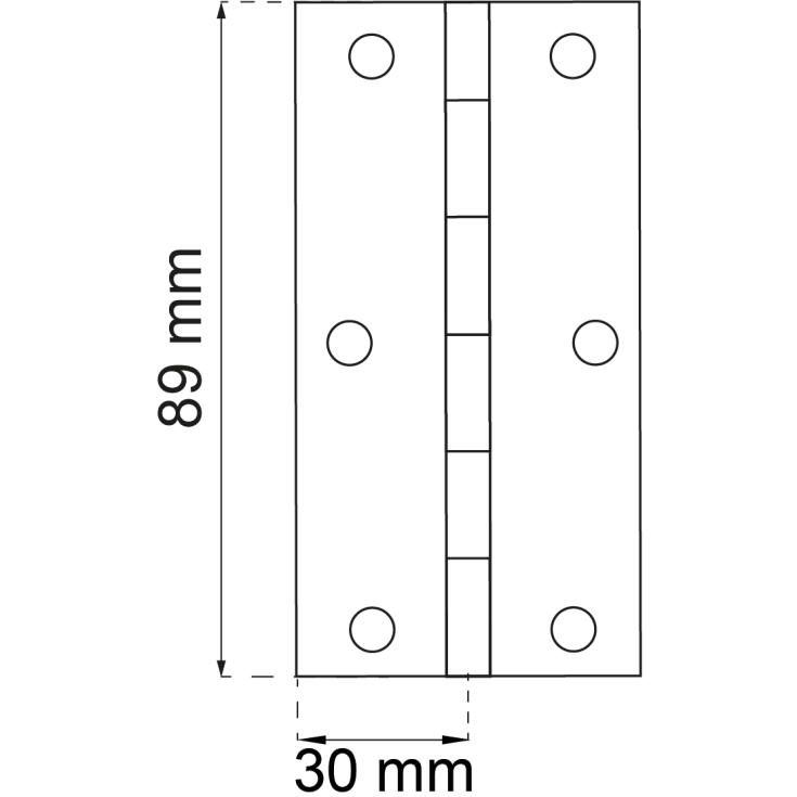 Kanthængsel 89 x 59 mm, fzb, 2 stk.