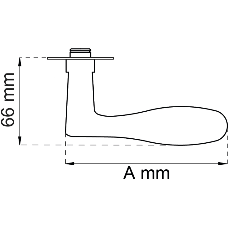 Habo dørgreb, rustfrit stål
