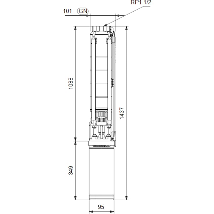 Grundfos SP7-17 4" djupbrunnspump