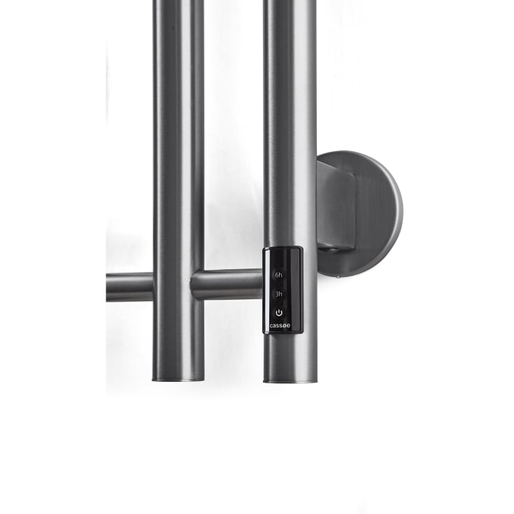 Cassøe Catania håndklædetørrer, el, 26x142 cm, børstet sort krom