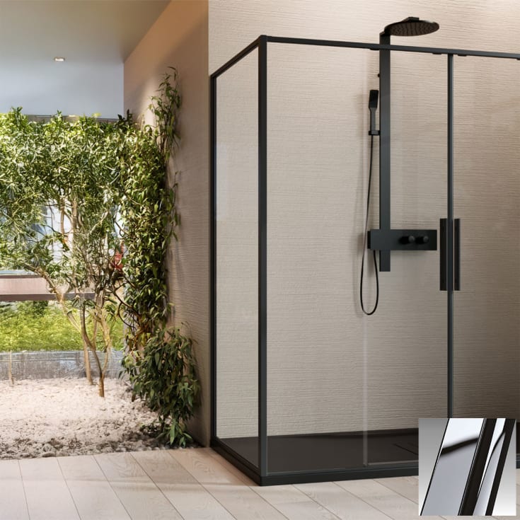 Novellini Riga F fastvegg, 69-70,5 cm, klart glass, krom profil