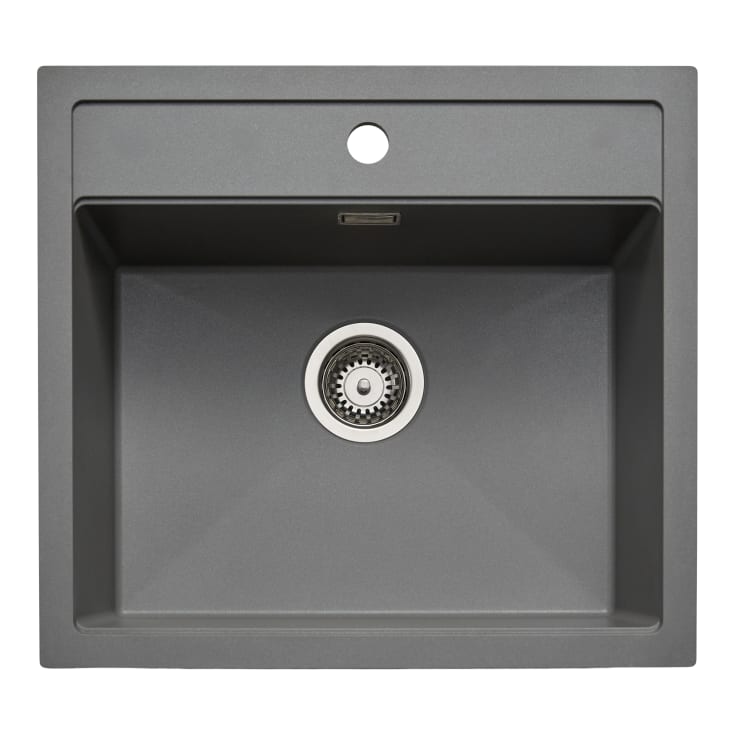 Secher Aalborg 500 BK1 kjøkkenvask, 56x51 cm, grå