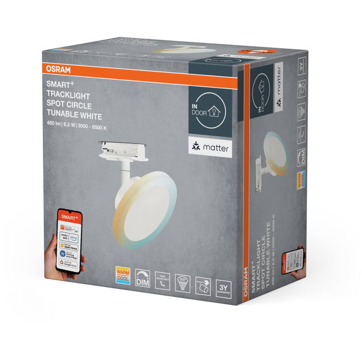 Osram Smart+ Wifi Tracklight Circle skinnespot, justerbar hvid, hvid