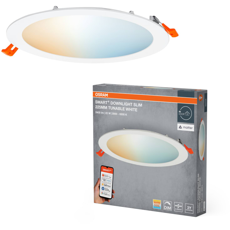 Osram Smart+ Wifi Slim indbygningsspot, justerbar hvid, Ø22,5 cm