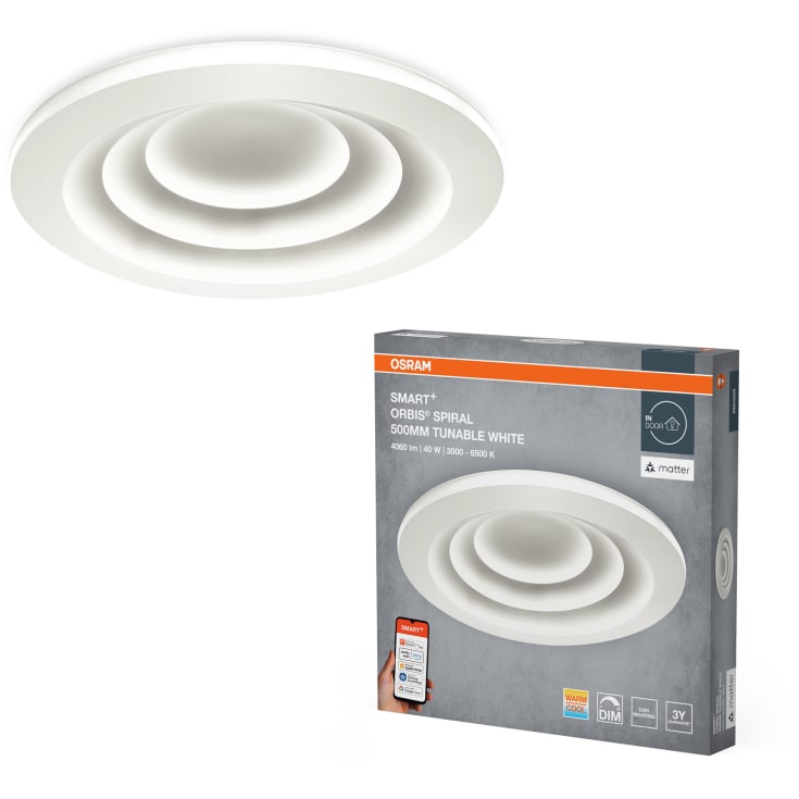 Osram Smart+ Wifi Spiral ceiling, justerbar hvit, Ø50 cm