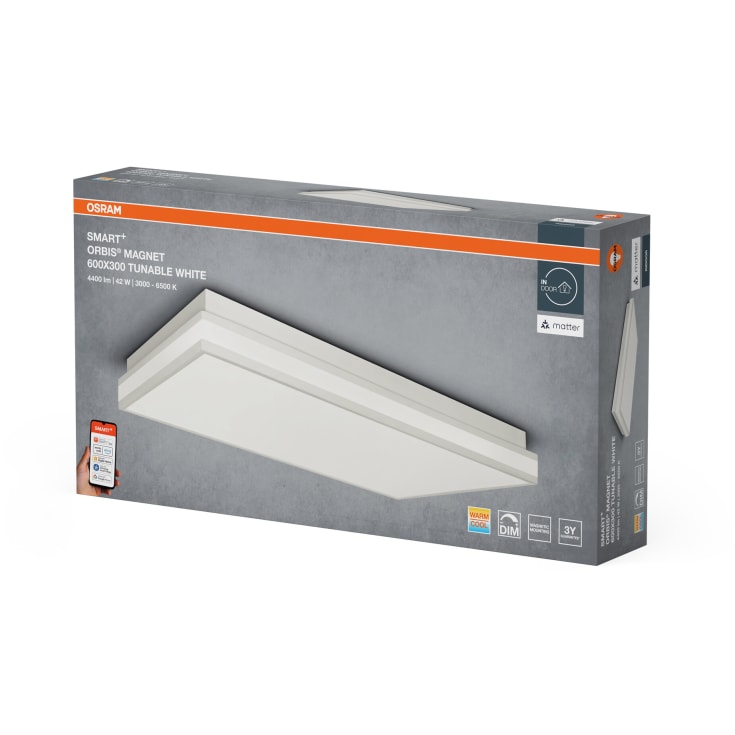 Osram Smart+ Wifi Orbis Magnet ceiling, justerbar hvit, 60x30 cm, hvit
