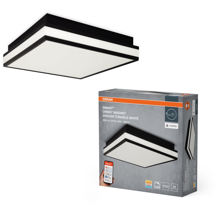 Osram Smart+ Wifi Orbis Magnet plafond, justerbar hvit, 30x30 cm