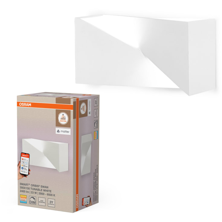 Osram Smart+ Wifi Matter Orbis Swan væglampe, 30x15 cm