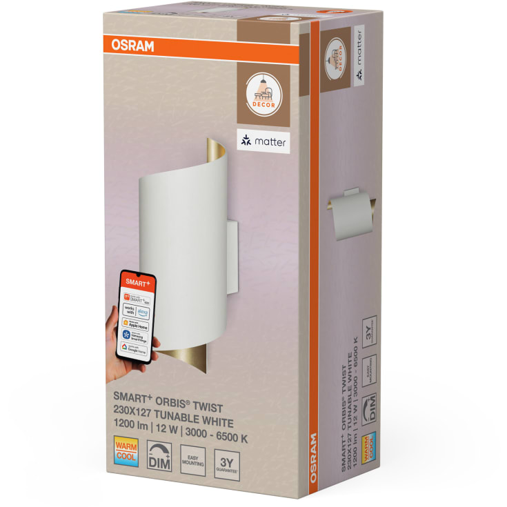Osram Smart+ Wifi Twist vägglampa, justerbar vit, vit