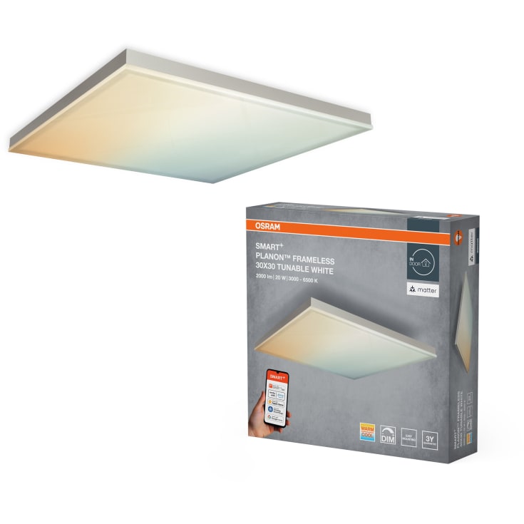 Osram Smart+ Wifi Planon Frameless panel, justerbar hvid, 30x30 cm