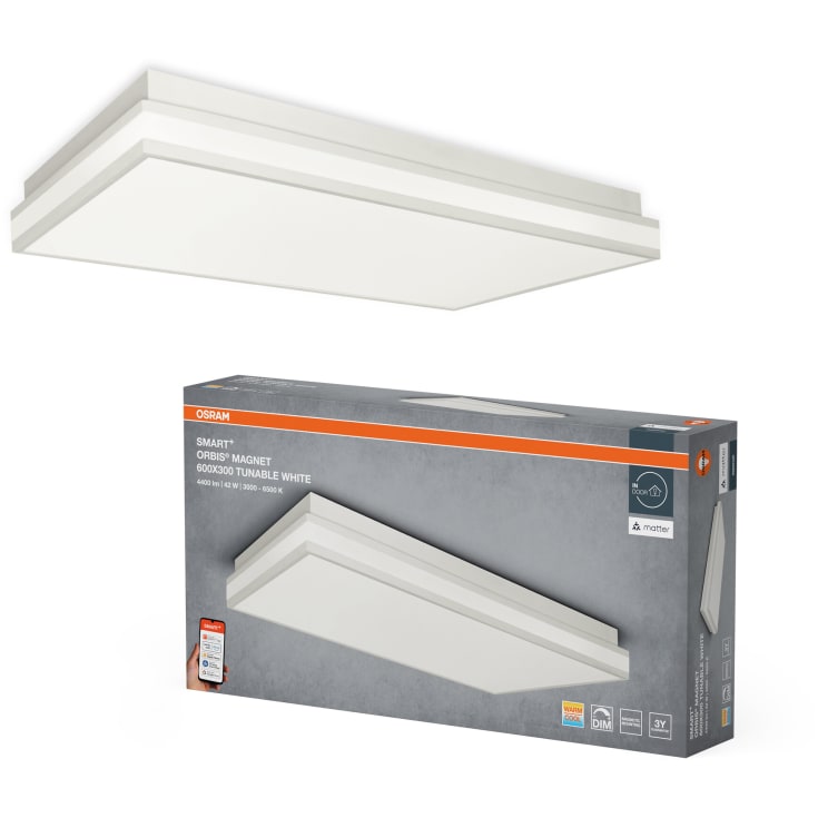 Osram Smart+ Wifi Orbis Magnet ceiling, justerbar hvit, 60x30 cm, hvit