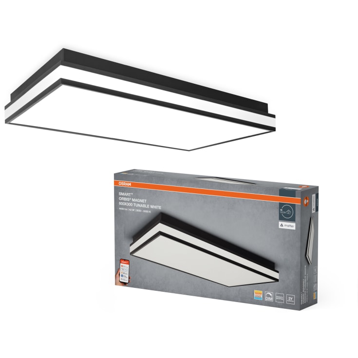 Osram Smart+ Wifi Orbis Magnet ceiling, justerbar hvit, 60x30 cm, sort