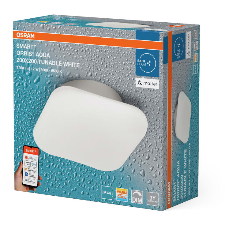 OSRAM SMART+ Wall Orbis Aqua 12W/830-865 200x160 IP44 WF hvid