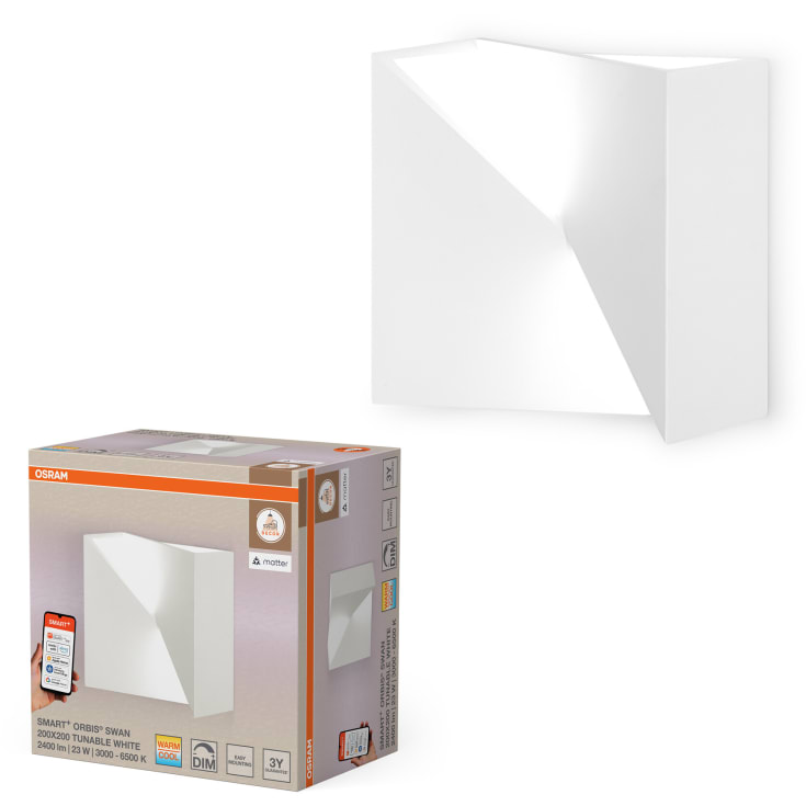 Osram Smart+ Wifi Matter Orbis Swan væglampe, 20x20 cm