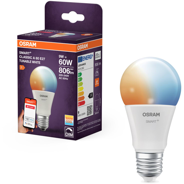 Osram Smart+ Zigbee E27 standard E27-pære, 2700K-6500K, 9W