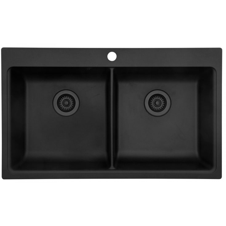 Lavabo Saturn 86 køkkenvask, 86 x 39 cm sort m. sort afløb