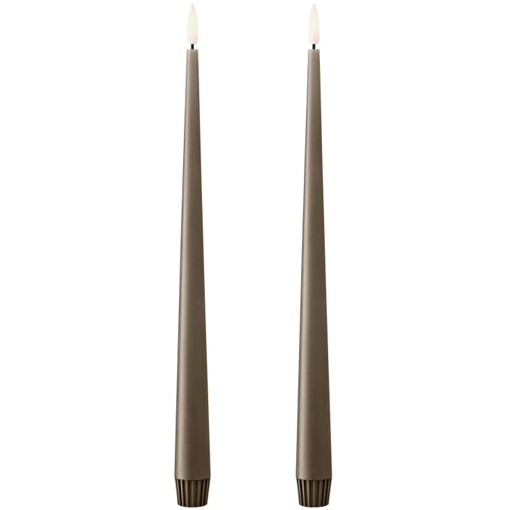 Ester & Erik LED kronelys, 30 cm, brun, 2-pk