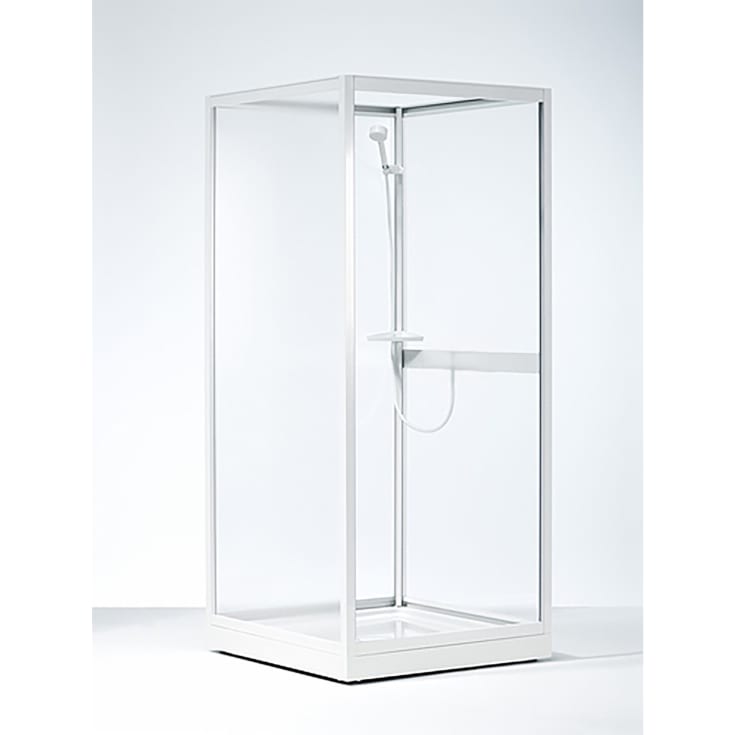 Contura Next NK dusjkabinett 70x90 cm, hvit profil, mønstret styren glass