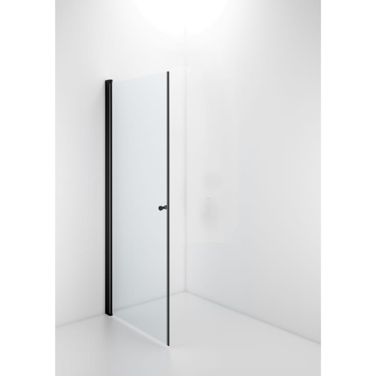 Contura Shower Space brusedør, 82 cm, klart glas, sort profil