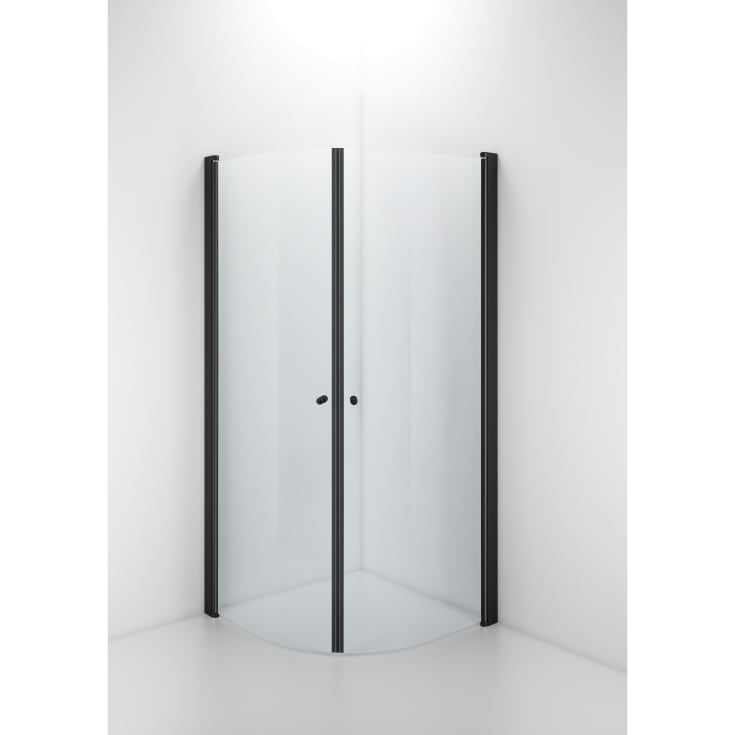 Contura Shower Space duschdörr, 62,3 cm, lav model, klart glas, svart profil
