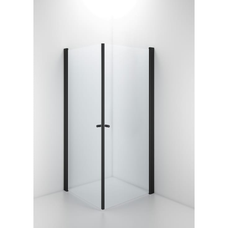 Contura Shower Space duschdörr, 57 cm, klart glas, svart profil