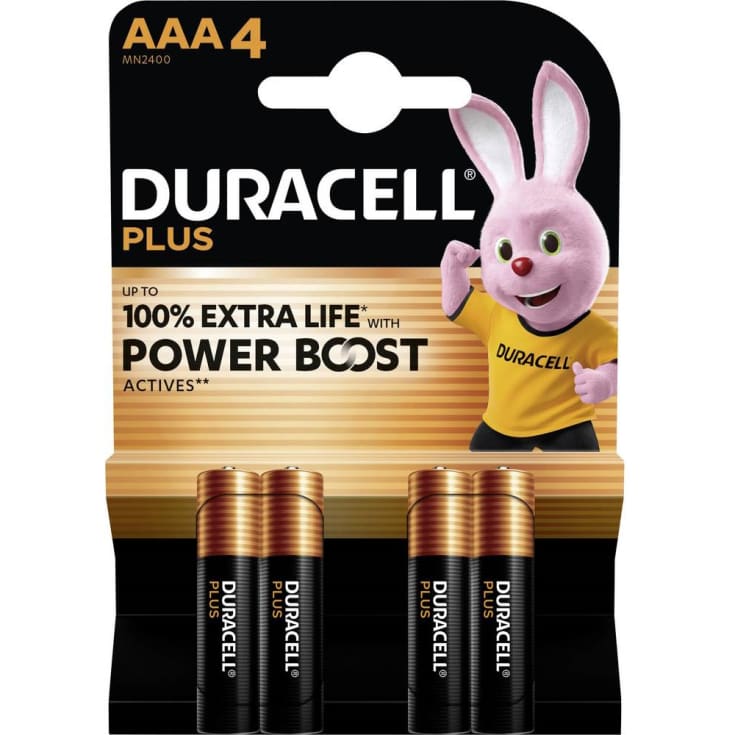 Duracell Plus Power Boost batteri, AAA LR03, 4 stk.