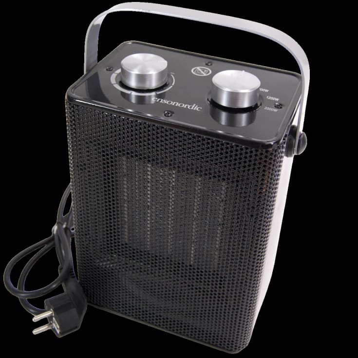 Esnonordic Case värmefläkt, 2000W i svart