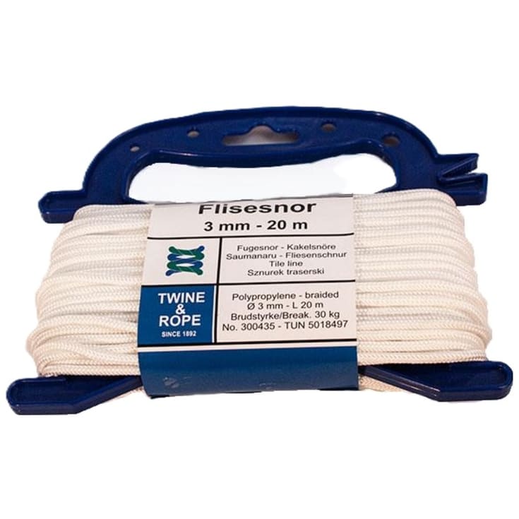 5 st Plattsnöre, vit, 3 mm x 20 meter