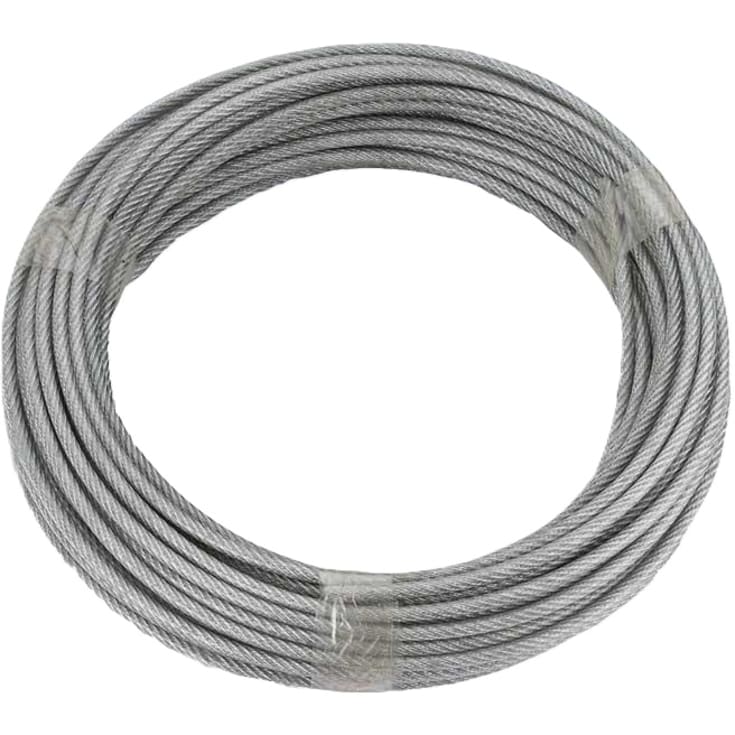 Stålwire, 3,2 mm - 4,1 mm, PVC, 30 meter