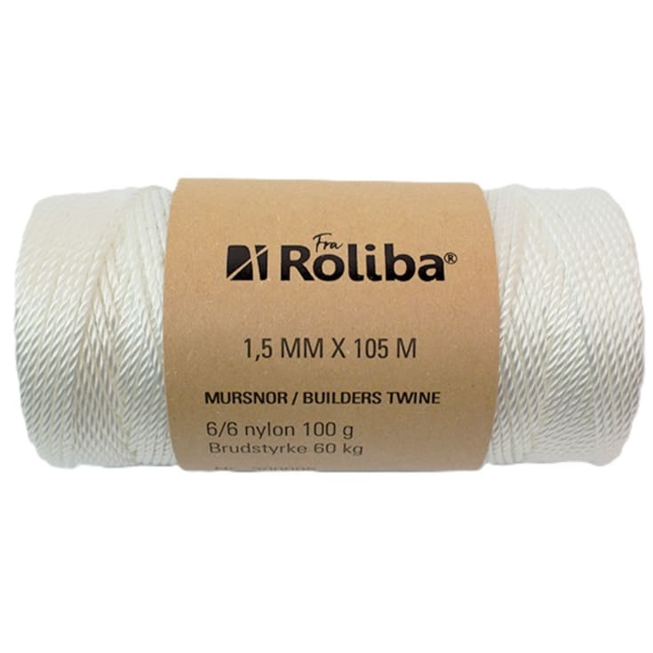 10 stk Murersnor, hvid, 105 meter