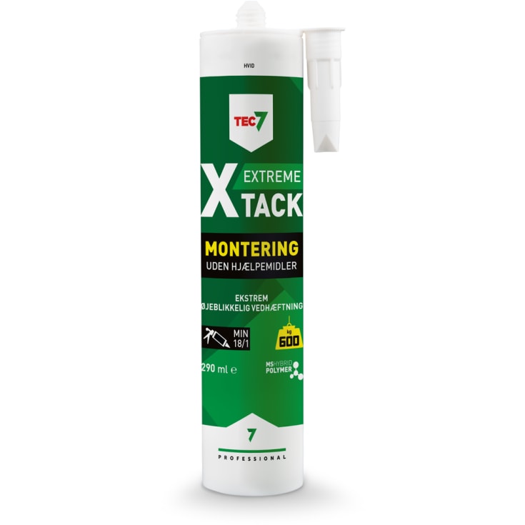 TEC7 290ml x-track monteringslim, hvid