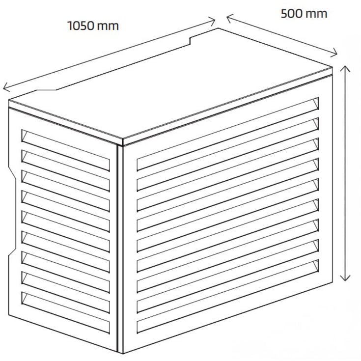 Varmepumpeskjuler, aluminium, sort