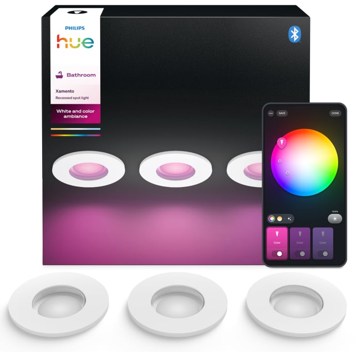 Philips Hue Xamento indbygningsspot, hvid, 3-pak