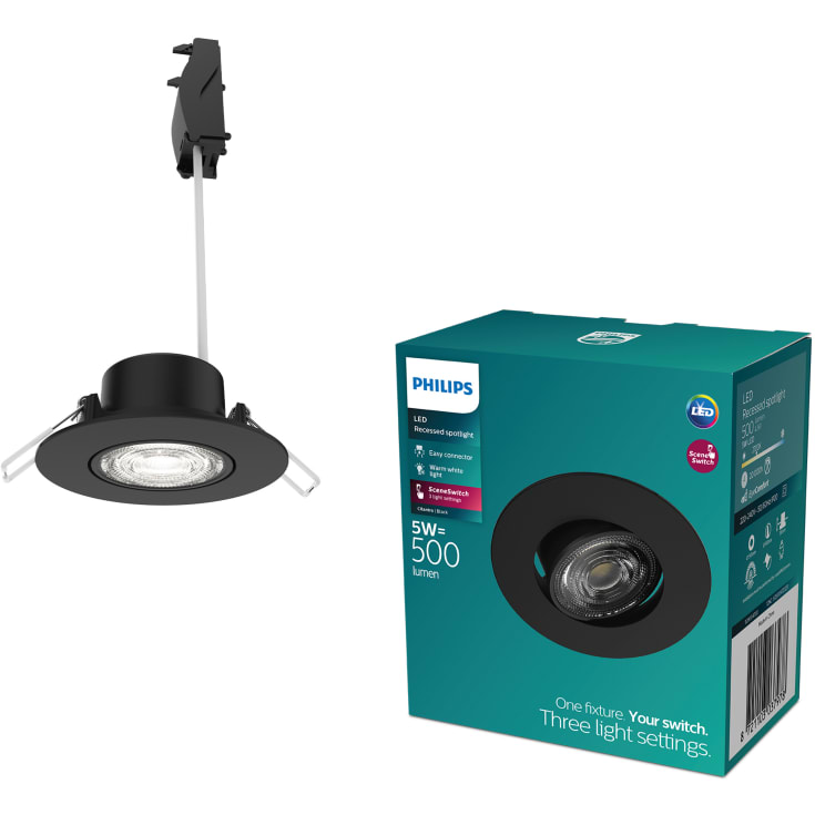 Philips Cilantro indbygningsspot, sort
