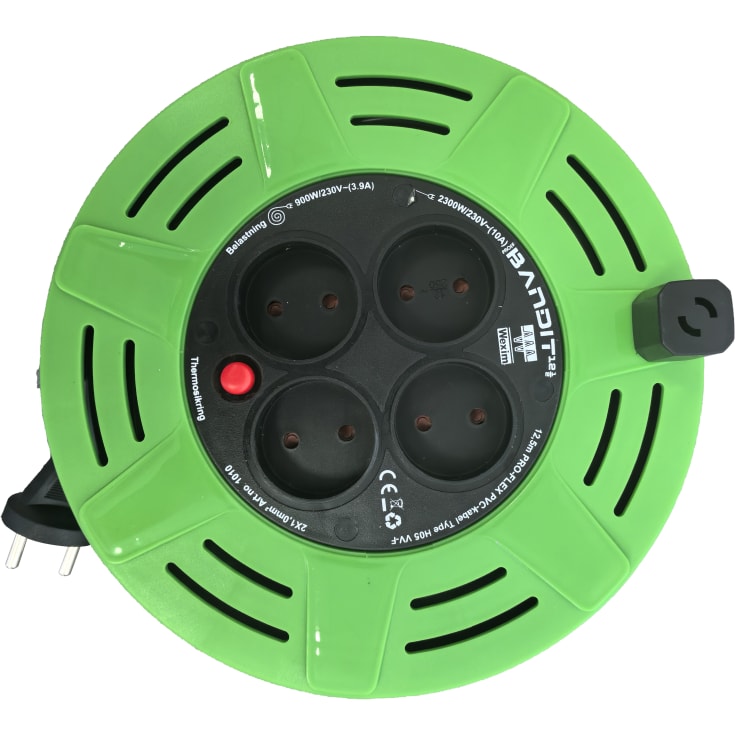 Wexim Bandit kabeltromle, 2x1,0mm², 12 meter