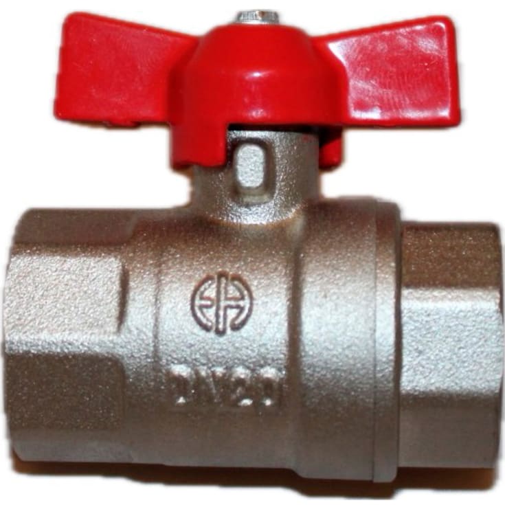Kuglehane med T-greb muffe/muffe, 1"
