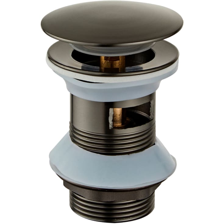 Zen Sanitary bundventil, push-open, sort krom