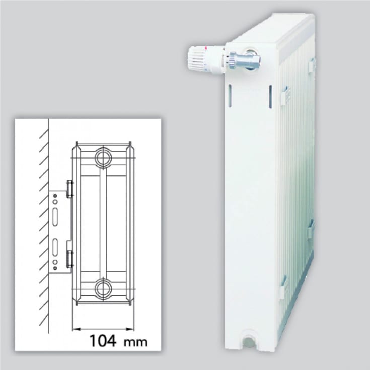 Radiator Heizrad 22 400x800mm - 635 Watt opvarmer ca. 10 m²