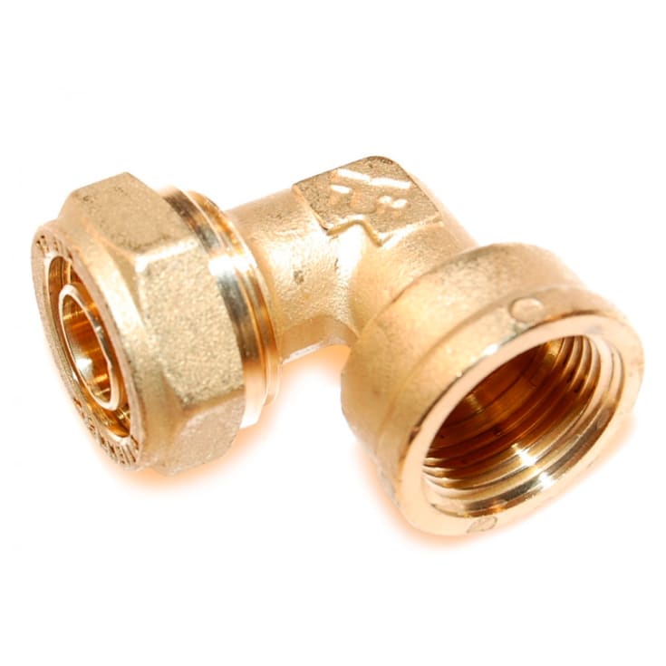 Pex vinkel med muffe 16 mm-1/2"