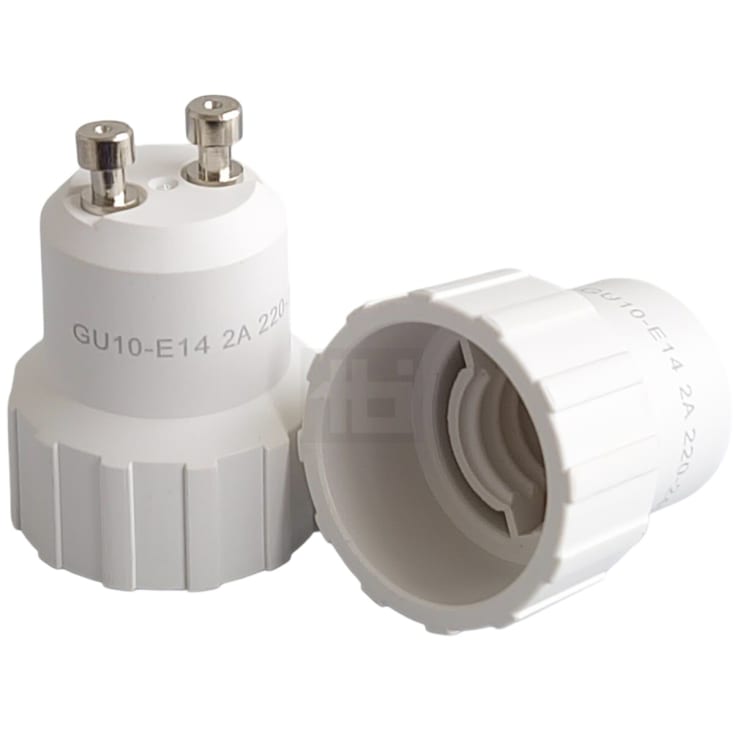 Ultralux fatningsadapter GU10 til E14 i hvid