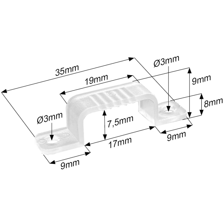 Ranceo monteringsklips for LED-stripelys, 50 stk.