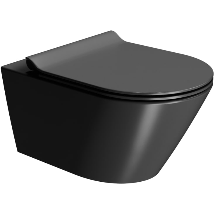 GSI Kube væghængt toilet, uden skyllekant, mat sort